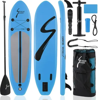 Produktbild von Aufblasbares SUP Board - Stand Up Paddle Board - 305 cm - Rutschfestes EVA-Deck - Single-Layer Konstruktion - Inkl. SUP-Zubehör - Indigoblau