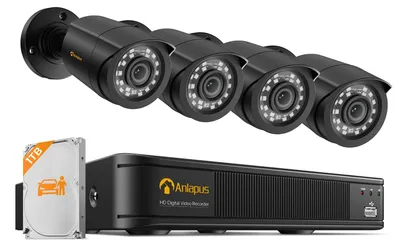 Produktbild von Anlapus 1080P Außen Überwachungskamera Set 8CH H.265+ 1TB DVR 2MP HD Kamera