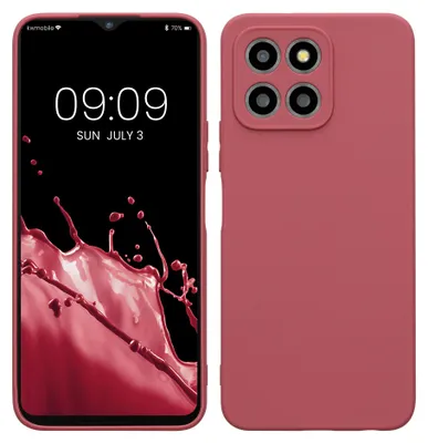 Produktbild von kwmobile Handyhülle für HONOR X8 5G / X6 / 70 Lite 5G Hülle - weiches Handy Silikon Case - Schutzhülle Cover - Dark Rose
