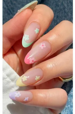 Produktbild von Nagelfolie UV Härtend Bunte Blumen French Tip Nagelsticker