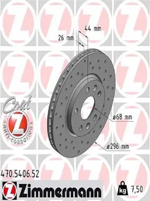Produktbild von 2x ZIMMERMANN Bremsscheibe 470.5406.52 für RENAULT Talisman Grandtour (KP_) 44mm