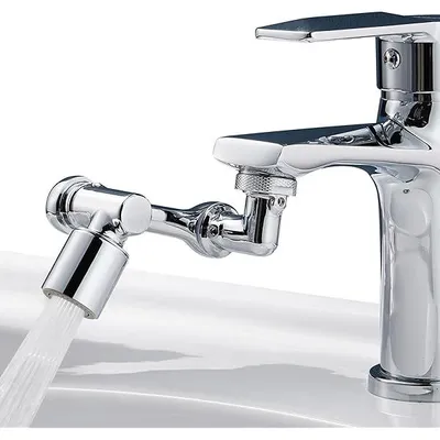 Produktbild von Drehbarer Wasserhahn Aufsatz Verl?ngerung, 1080 Grad Rotierender Wasserhahn | Multifunktionaler Verl?ngerungshahn , Schwenkbarer Wasserhanhnaufsatz Faucet Extender mit Adapter fš¹r Bad und Kš¹che