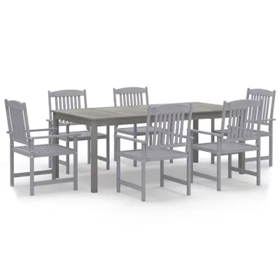 Immagine prodotto di vidaXL set da pranzo da giardino 7 pezzi in legno massiccio grigio acacia