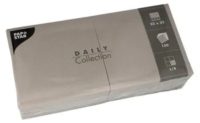 Immagine prodotto di 900 tovaglioli Papstar DAILY Collection 1/4 di piega 32 cm x 32 cm grigio 89646