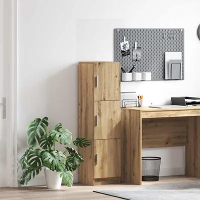 Image de Buffet haut vidaXL en chêne Artisan 31,5 x 32 x 122,5 cm