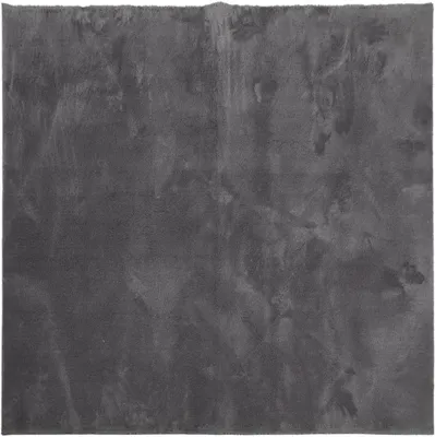 Produktbild von Teppich HUARTE Kurzflor Anthrazit 240x240 cm – Weicher Wohnzimmerteppich Waschbar und rutschfest, Flauschiger Kunstfell-Teppich für Schlafzimmer und Flur