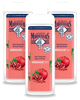 Obrázek produktu pro 3 kusy sprchového gelu Le Petit Marseillais Bio Granatapfel, 400 ml, výhodná balení