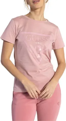 Obrázek produktu pro GUESS Dámské tričko Adele z růžové bavlny velikost L - Comfort & Elegance
