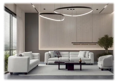 Immagine prodotto di Divano componibile  design minimalista, effetto bouclé, ideale per il soggiorno