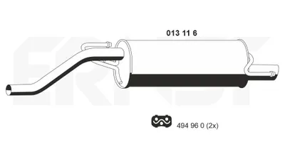Produktbild von ERNST 013116 Endschalldämpfer für OPEL Corsa D Schrägheck (S07) Auspuff