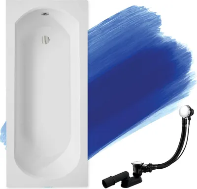 Produktbild von BADLAND Badewanne Rechteck Intrica 170x75 mit Ablaufgarnitur und Füßen GRATIS ohne Verkleidung