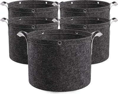 5 Stück 20L Pflanzsäcke Aus Filz - Wiederverwendbare Growbags Mit Griffen Für Tomaten & Gemüse