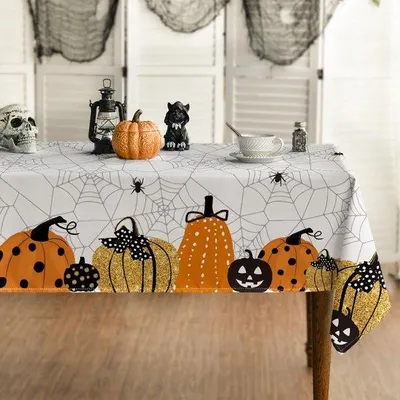 Obrázok produktu pre Halloweenská obrus, 130 x 220 cm, čierny, na párty, piknik, dekorácia