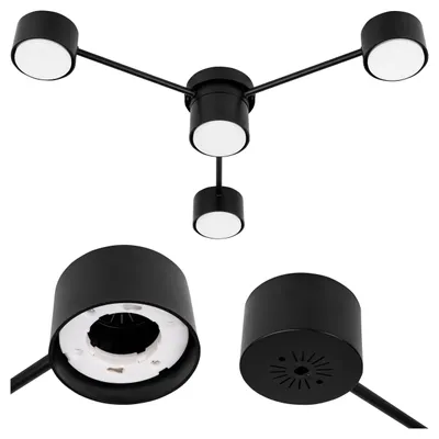 Zdjęcie produktu dla Lampa sufitowa MasterLED 4-światłowa czarna, dla 4x GX53 LED, nowoczesny design Ø62cm
