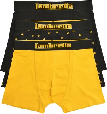 Produktbild von Lambretta - Boxershorts für Herren (3er-Pack) LB386 (XL) (Schwarz/Gold)