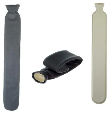 Produktbild von XL Wärmflasche 2 Liter mit extra langem Bezug 72 cm, Polyester, Grau