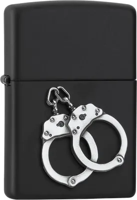 Produktbild von Zippo Benzinfeuerzeug Handcuffs Emblem Schwarz Matt 2021