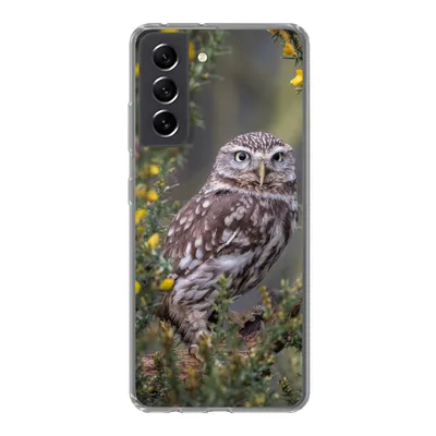 Produktbild von MuchoWow® Handyhülle Schutzhülle Hülle für Samsung Galaxy S21 FE Eine kleine braune Eule sitzt da und starrt nach vorne Silikon Softcase Handy Hülle - Mobiltelefonhülle
