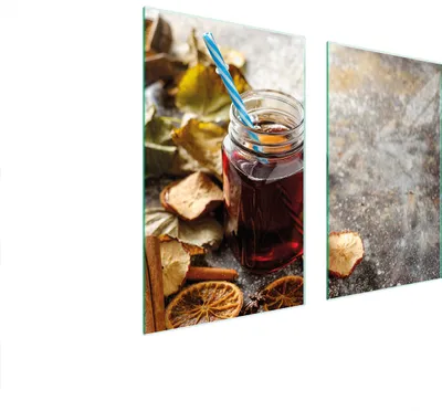 Produktbild von Herdabdeckplatten 2 teilig 75x52 Glaskeramikkochfeld Abdeckung Glas Schneidebrett Getränk Küche