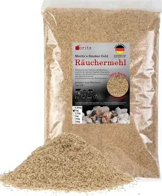 Produktbild von Moritz 1 kg údená múka buková jemná 0,5 -1 mm údenie I studené údenie rýb mäsa klobás syrov zeleniny aj na BBQ I grilovanie - údenie lupienkov