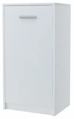 Produktbild von MATKAM Elegante Kommode BODO 1D, H/B/T 75 x 40 x 35 cm im modernen Design mit Regal und Tür (Weiß)