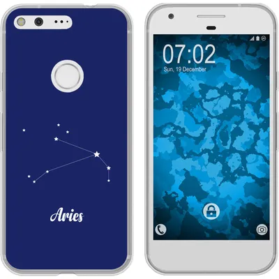 Produktbild von PhoneNatic Case kompatibel mit Google Pixel Silikon-Hülle SternzeichenAries M11