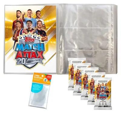 Obrázek produktu pro Sada karet UCC Match Attax Champions League 2026/27 – 1 prázdný sběratelský album + 5 boosterů + exkluzivní ochranné obaly collect-it