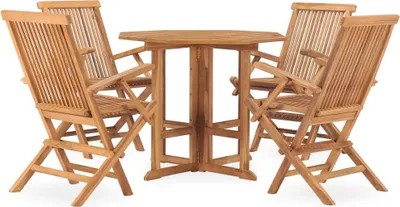 Produktbild von vidaXL 5-tlg. Garten-Essgruppe Klappbar Massivholz Teak