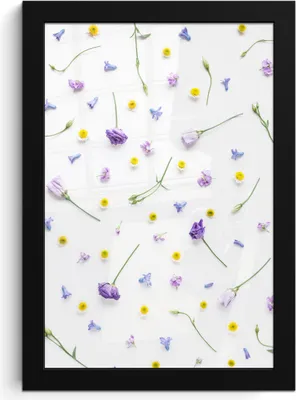 Produktbild von MuchoWow® MuchoWow® Gerahmtes Poster Blumen - Lila - Gelb 20x30 cm - Poster mit zchwarzem Bilderrahmen - Drucken - Bilder Poster im Rahmen