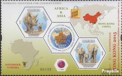Produktbild von Briefmarken Namibia - Südwestafrika 2015 Mi Block89 (kompl.Ausg.) postfrisch Tierschutz