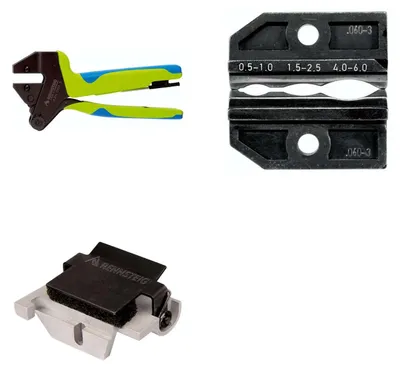 Produktbild von 624 060-3 3 0 K2 Rennsteig Werkzeuge GmbH Crimpzange PEW12 für Schrumpfschlauchverbinder inkl. Crimpeinsätze und
