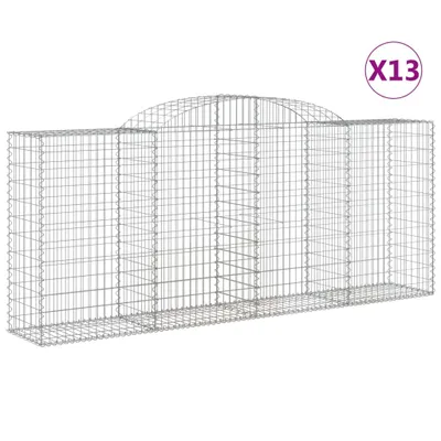 Produktbild von Gabionen mit Hochbogen 13 Stk 300x50x120/140cm Verzinktes Eisen