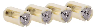 Zdjęcie produktu dla 4x uniwersalny adapter baterii AA do D, równoległy uchwyt baterii, biały