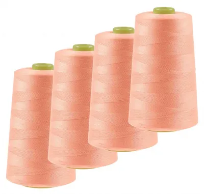 Produktbild von 4 x 4572m Overlock-Garn Overlock-Nähgarn Polyestergarn Farbe 501 bis 540, Farbe:A540 lachsrosa