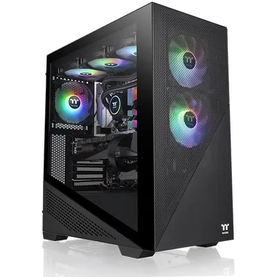 Image de Thermaltake Divider 370 TG ARGB - Tour moyenne - ATX étendu - panneau latéral avec fenêtre (verre trempé) - pas d'alimentation (PS/2) - noir