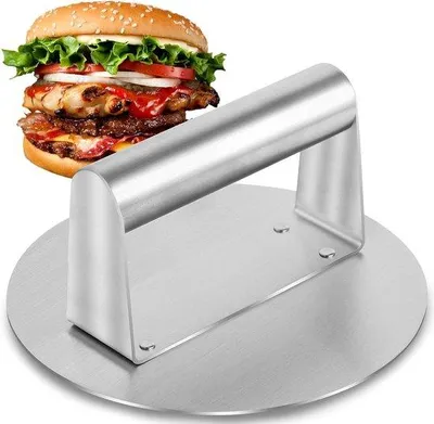 Produktbild von Famanu Hamburgerpresse aus Edelstahl - Professionelle Smash Burger Presse