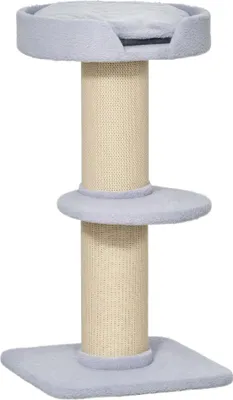 Produktbild von PawHut Katzenbaum Spielbaum Kratzstamm mit Plattform Sisal Plüsch Hellblau