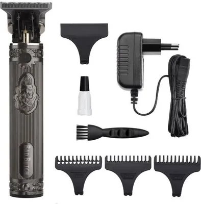 A collection of grooming tools and accessories laid out on a white background.