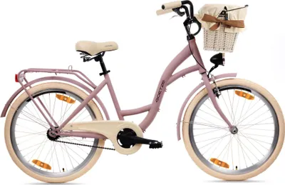 Produktbild von Goetze Style 24 Zoll Kinder Citybike, 14 Zoll Tiefeinsteigerrahmen, 1-Gang, Rücktritt, V-Bremse, LED, Rattankorb