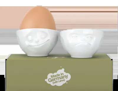 Obrázok produktu pre Fiftyeight Products Súprava pohárov na vajcia - happy/hmpff biela