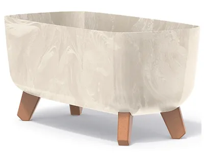 Produktbild von nabbi Kunststoff-Pflanzgefäß auf Beinen DGCL400E 39 cm - creme