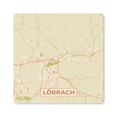Produktbild von MuchoWow® Mauspad Mousepad Lörrach - Karte - Vintage - Stadtplan 30x30 cm - Mousepads - Maus Mat - Pad - Mausunterlage - Gaming