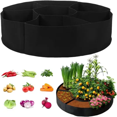 Imagen del producto de Bolsa para plantas de tela no tejida, transpirable, de 90 x 30 cm, ideal para verduras y flores