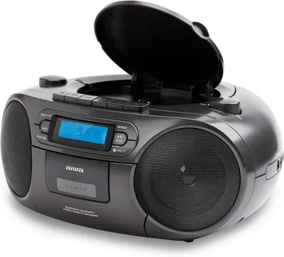 Obrázok produktu pre Aiwa BBTC-550BK BLACK Prenosný CD prehrávač s rádiom, kazetou, Bluetooth a USB