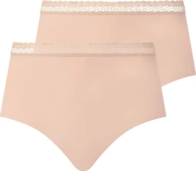 Produktbild von Chantelle Damen Taillen-Slip 2er Pack - Cozy Chic, unsichtbar, atmungsaktiv Nude L