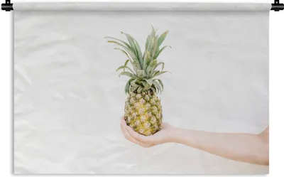 Produktbild von MuchoWow® Wandteppich Wandbehang Ananas - Gelb - Tropisch 90x60 cm Tapisserie Dekoration Wandtuch - Wandskulpturen - Bildteppich
