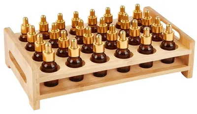 Zdjęcie produktu dla Pojemnik na perfumy z bambusa, z 24 przegródkami