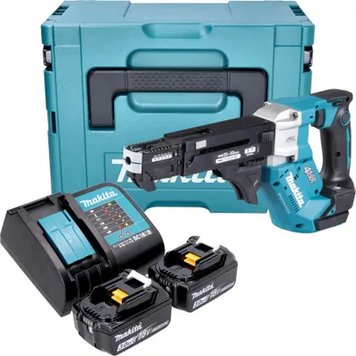 Produktbild von Makita DFR 552 SFJ Akku Magazinschrauber 18 V 25 - 55 mm Brushless + 2x Akku 3,0 Ah + Ladegerät + Makpac