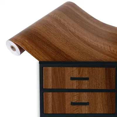 Produktbild von Klebefolie Möbel 90x100 cm - Walnuss Holz - Möbelfolie selbstklebend in Holzoptik - Folie für Möbel zur einfachen Renovierung von Türen, Tischen und Regalen - Klebefolie dekorativ und abwaschbar