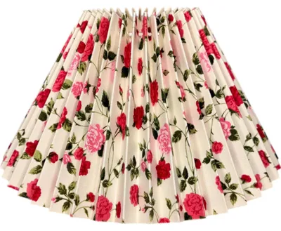 Produktbild von Various Leuchten Lampenschirm Blumenmuster – E27 plissierter Stoffschirm, konisch, 25cm
